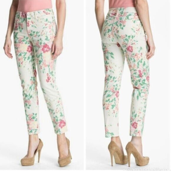 NYDJ Lift & Tuck Ankle Pants sz 4 Floral Crop # E221 - Picture 1 of 11